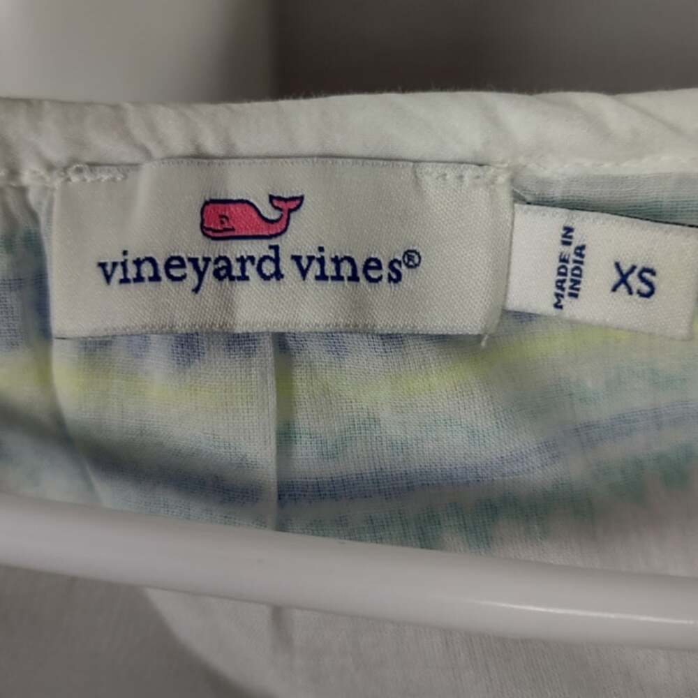 Vineyard Vines Embroidered Silk Blend Tassel Tunic Top Size XS - Picture 3 of 12